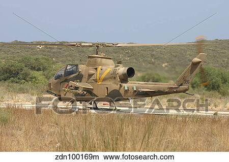 Picture - An AH-1S Tzefa attack helicopter of the Israeli Air Force.. Fotosearch