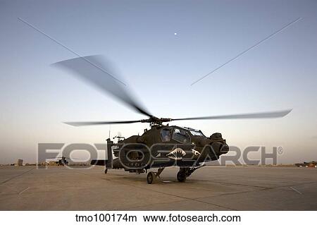 An AH-64D Apache Longbow Block III gets ready for takeoff. View Large Photo Image Picture - An AH-64D Apache Longbow Block III gets ready for takeoff.. Fotosearch
