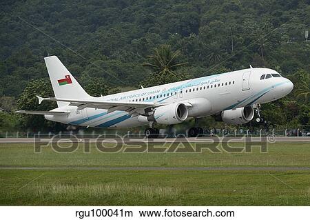 An Airbus A320 of the Royal Air Force of Oman taking off. View Large Photo Image Picture - An Airbus A320 of the Royal Air Force of Oman taking off.. Fotosearch