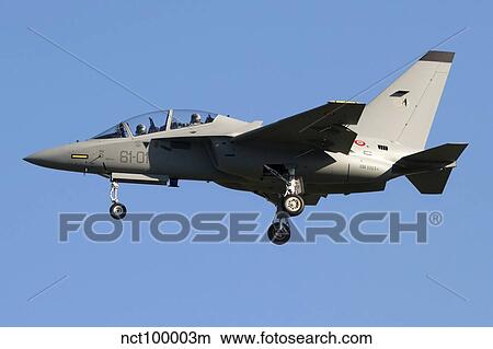 Picture - An Alenia Aermacchi M-346 Master trainer aircraft of the Italian Air Force.. Fotosearch