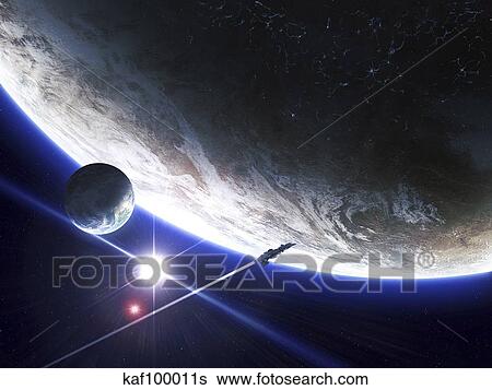 An alien patrol zooms by over their home planet View Large Illustration Stock Illustration - An alien patrol zooms by over their home planet. Fotosearch