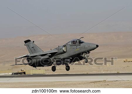 Picture - An AMX fighter-bomber of the Italian Air Force taking off.. Fotosearch