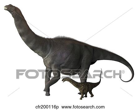 Stock Illustration - An Argentinosaurus and juvenile.. Fotosearch
