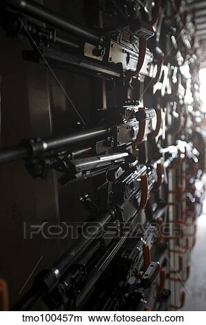 An armory of PK machine guns designed in the Soviet Union. View Large Photo Image Picture - An armory of PK machine guns designed in the Soviet Union.. Fotosearch