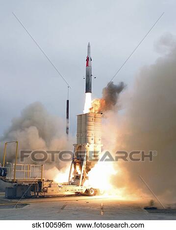 An Arrow anti-ballistic missile launch. View Large Photo Image Picture - An Arrow anti-ballistic missile launch.. Fotosearch
