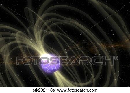 An artist conception of the SGR 1806-20 magnetar including magnetic field lines View Large Illustration Stock Illustration - An artist conception of the SGR 1806-20 magnetar including magnetic field lines. Fotosearch