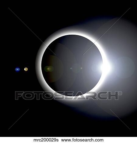 Stock Illustration - An artist's depiction of a solar eclipse.. Fotosearch