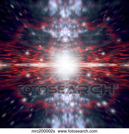 Stock Illustration - An artist's depiction of the Big Bang that created space and time.. Fotosearch