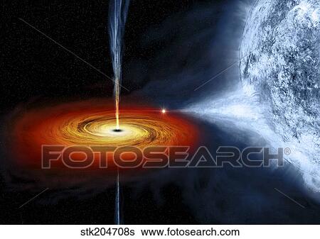 Stock Illustration - An artist's illustration of the Cygnus X-1 system.. Fotosearch