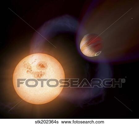 Stock Illustration - An artist's impression of a unique type of exoplanet.. Fotosearch