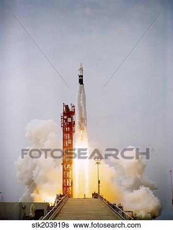 An Augmented Target Docking Adapter atop an Atlas launch. View Large Photo Image Stock Photograph - An Augmented Target Docking Adapter atop an Atlas launch.. Fotosearch