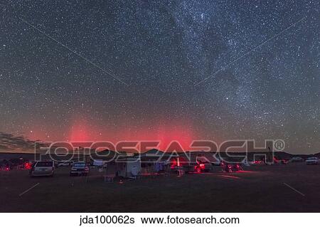 Stock Photograph - An aurora display over Okalahoma during the Okie-Tex Star Party.. Fotosearch