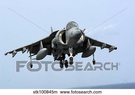 An AV-8B Harrier II+ prepares for landing. View Large Photo Image Picture - An AV-8B Harrier II+ prepares for landing.. Fotosearch
