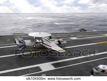 An E-2C Hawkeye conducts a touch-and-go landing aboard USS Dwight D. Eisenhower. View Large Photo Image Picture - An E-2C Hawkeye conducts a touch-and-go landing aboard USS Dwight D. Eisenhower.. Fotosearch
