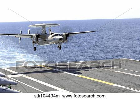 An E-2C Hawkeye makes its approach to the flight deck of USS Dwight D. Eisenhower. View Large Photo Image Picture - An E-2C Hawkeye makes its approach to the flight deck of USS Dwight D. Eisenhower.. Fotosearch