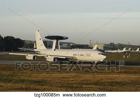 An E-3 Sentry at the NATO AWACS base, Germany. View Large Photo Image Picture - An E-3 Sentry at the NATO AWACS base, Germany.. Fotosearch