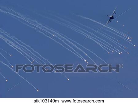 An EA-6B Prowler deploying emergency flares. View Large Photo Image Picture - An EA-6B Prowler deploying emergency flares. . Fotosearch