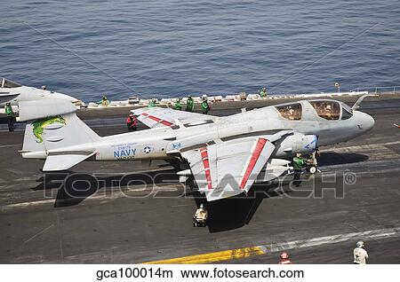 An EA-6B Prowler is ready to go from the flight deck of USS Harry S. Truman. View Large Photo Image Picture - An EA-6B Prowler is ready to go from the flight deck of USS Harry S. Truman.. Fotosearch