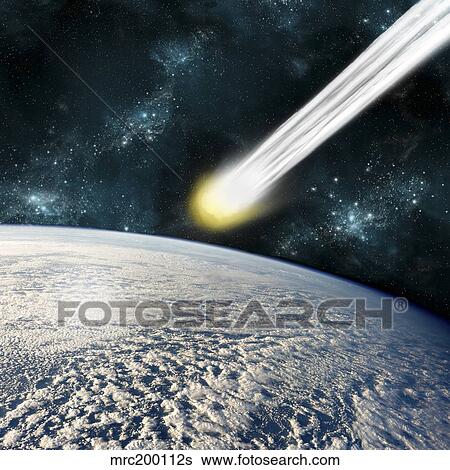 An Earth-like planet facing an imminent collision with a comet. View Large Photo Image Stock Photograph - An Earth-like planet facing an imminent collision with a comet.. Fotosearch