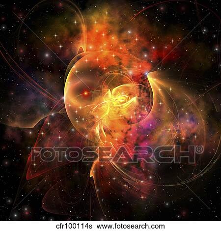An emission nebula out in space forming stars and galaxies. View Large Illustration Stock Illustration - An emission nebula out in space forming stars and galaxies.. Fotosearch
