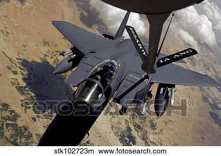 An F-15 Strike Eagle prepares for aerial refueling. View Large Photo Image Picture - An F-15 Strike Eagle prepares for aerial refueling.. Fotosearch