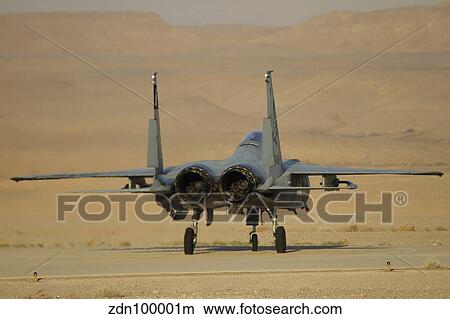 An F-15C Baz of the Israeli Air Force taxiing at Ovda Airbase. View Large Photo Image Picture - An F-15C Baz of the Israeli Air Force taxiing at Ovda Airbase.. Fotosearch