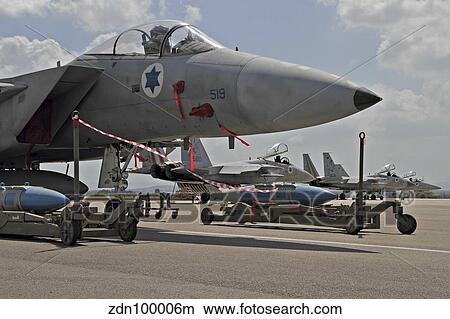 Picture - An F-15C Baz of the Israeli Air Force at Tel Nof Air Base, Israel.. Fotosearch