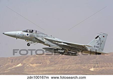 An F-15C Baz of the Israeli Air Force takes off from Ovda Air Force Base. View Large Photo Image Picture - An F-15C Baz of the Israeli Air Force takes off from Ovda Air Force Base.. Fotosearch