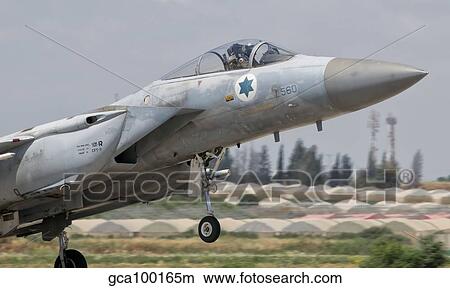An F-15C Eagle Baz aircraft of the Israeli Air Force taking off. View Large Photo Image Picture - An F-15C Eagle Baz aircraft of the Israeli Air Force taking off.. Fotosearch