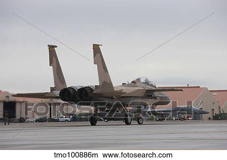 An F-15C Eagle taxis to the runway at Nellis Air Force Base, Nevada. View Large Photo Image Picture - An F-15C Eagle taxis to the runway at Nellis Air Force Base, Nevada.. Fotosearch