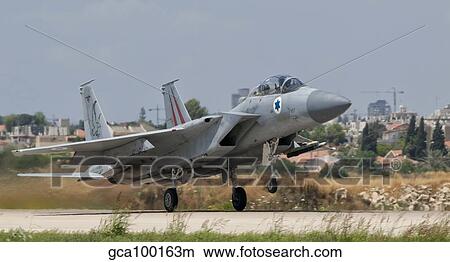 An F-15D Eagle Baz aircraft of the Israeli Air Force taking off. View Large Photo Image Picture - An F-15D Eagle Baz aircraft of the Israeli Air Force taking off.. Fotosearch
