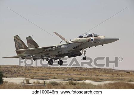 An F-15I Ra'am of the Israeli Air Force landing at Hatzerim Air Base. View Large Photo Image Picture - An F-15I Ra'am of the Israeli Air Force landing at Hatzerim Air Base.. Fotosearch
