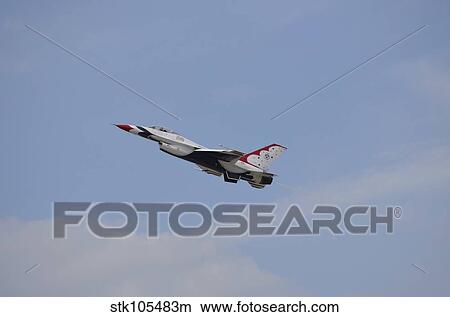 An F-16 of the United States Air Force Thunderbirds. View Large Photo Image Picture - An F-16 of the United States Air Force Thunderbirds.. Fotosearch