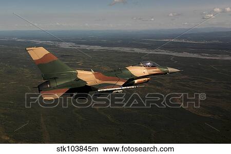 An F-16C Aggressor aircraft participates in exercise Red Flag-Alaska. View Large Photo Image Picture - An F-16C Aggressor aircraft participates in exercise Red Flag-Alaska.. Fotosearch
