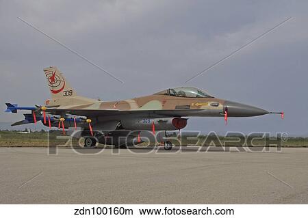 An F-16C Barak of the Israeli Air Force on the runway. View Large Photo Image Picture - An F-16C Barak of the Israeli Air Force on the runway.. Fotosearch