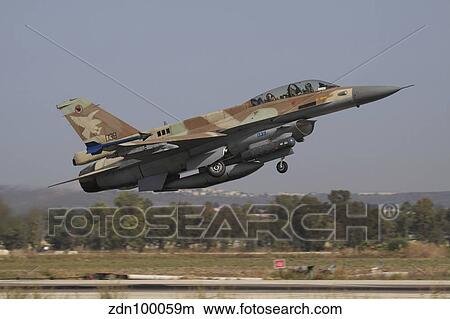 An F-16D Barak of the Israeli Air Force taking off. View Large Photo Image Picture - An F-16D Barak of the Israeli Air Force taking off.. Fotosearch
