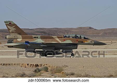 An F-16D Barak of the Israeli Air Force taxiing on the runway. View Large Photo Image Picture - An F-16D Barak of the Israeli Air Force taxiing on the runway.. Fotosearch
