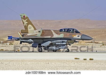 An F-16D Barak of the Israeli Air Force taxis at Ovda Air Force Base. View Large Photo Image Picture - An F-16D Barak of the Israeli Air Force taxis at Ovda Air Force Base.. Fotosearch