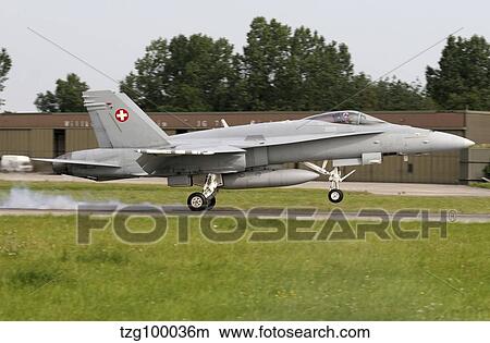 Picture - An F-18C Hornet of the Swiss Air Force.. Fotosearch