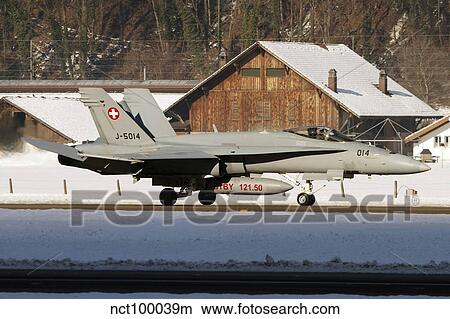 Picture - An F/A-18 Hornet of the Swiss Air Force.. Fotosearch