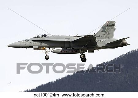 Picture - An F/A-18 Hornet of the Swiss Air Force.. Fotosearch
