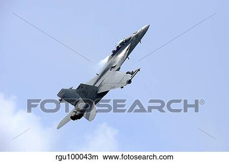 An F/A-18 Super Hornet of the U. S. Navy in flight. View Large Photo Image Picture - An F/A-18 Super Hornet of the U. S. Navy in flight.. Fotosearch