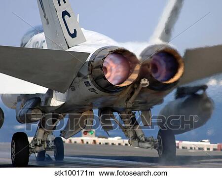 An F/A-18A+ Hornet launches off the flight deck of USS Harry S. Truman. View Large Photo Image Picture - An F/A-18A+ Hornet launches off the flight deck of USS Harry S. Truman.. Fotosearch
