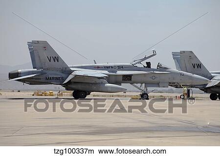 Picture - An F/A-18C Hornet at Marine Corps Air Station Miramar, California.. Fotosearch