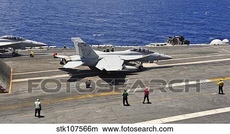 An F/A-18E Super Hornet prepares to launch from USS Carl Vinson. View Large Photo Image Picture - An F/A-18E Super Hornet prepares to launch from USS Carl Vinson.. Fotosearch