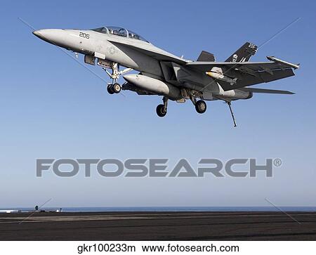 An F/A-18F Super Hornet during flight operations on USS Dwight D. Eisenhower. View Large Photo Image Picture - An F/A-18F Super Hornet during flight operations on USS Dwight D. Eisenhower.. Fotosearch