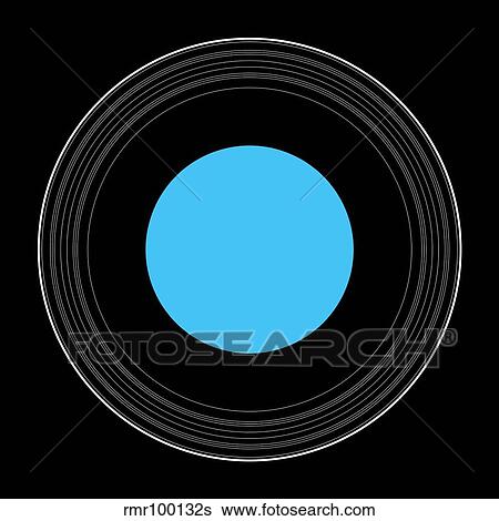Stock Illustration - An illustration showing the details of the rings of Uranus.. Fotosearch