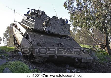 Picture - An Israel Defense Force Merkava Mark IV main battle tank.. Fotosearch
