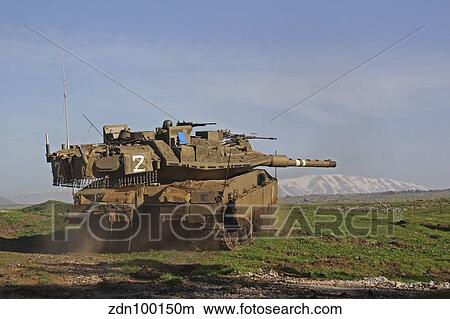 Picture - An Israel Defense Force Merkava Mark IV main battle tank.. Fotosearch
