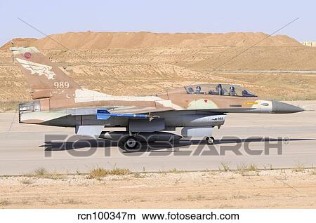 An Israeli Air Force F-16B Netz taxiing at Nevatim Airbase. View Large Photo Image Picture - An Israeli Air Force F-16B Netz taxiing at Nevatim Airbase.. Fotosearch